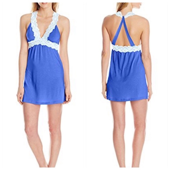 Flora Nikrooz Other - Flora Nikrooz Blue Lace Chemise Nightgown